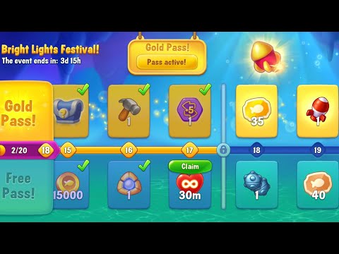 @Fishdom Win Strikes Level 9572 - Special Level 9576 Challenge. Bright Lights Festival Level 17 🔐