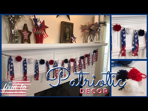 Patriotic Garland | Pom Pom DIY | Patriotic Home Decor