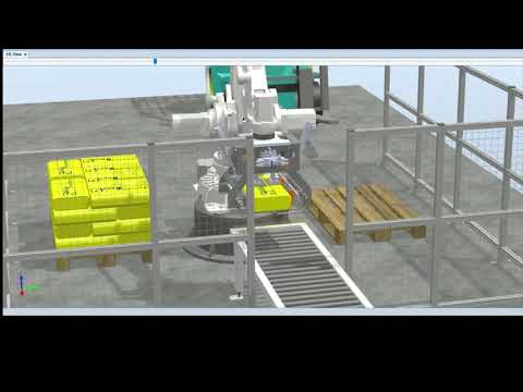 Палетизація Паллетайзер 1300 мішків (35кг) в час Palletizing, Palletizer 1300 bags (35kg) per hour.