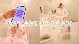 MY EVERYTHING SHOWER ROUTINE🎀🫧 body care, haircare, skincare + more!