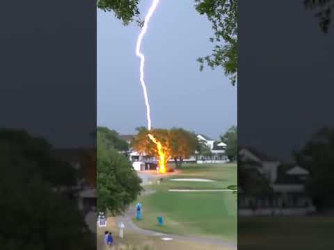 A lightning strike for the ages at the 2019 U.S. Women's Open ⚡️⚡️ 