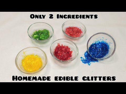 2 INGREDIENTS HOMEMADE EDIBLE GLITTER WITH CORNFLOUR & WATER FOR CAKES & DESSERTS DECORATIONS