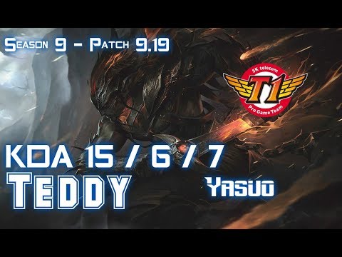 SKT T1 Teddy YASUO vs XAYAH ADC - Patch 9.19 KR Ranked