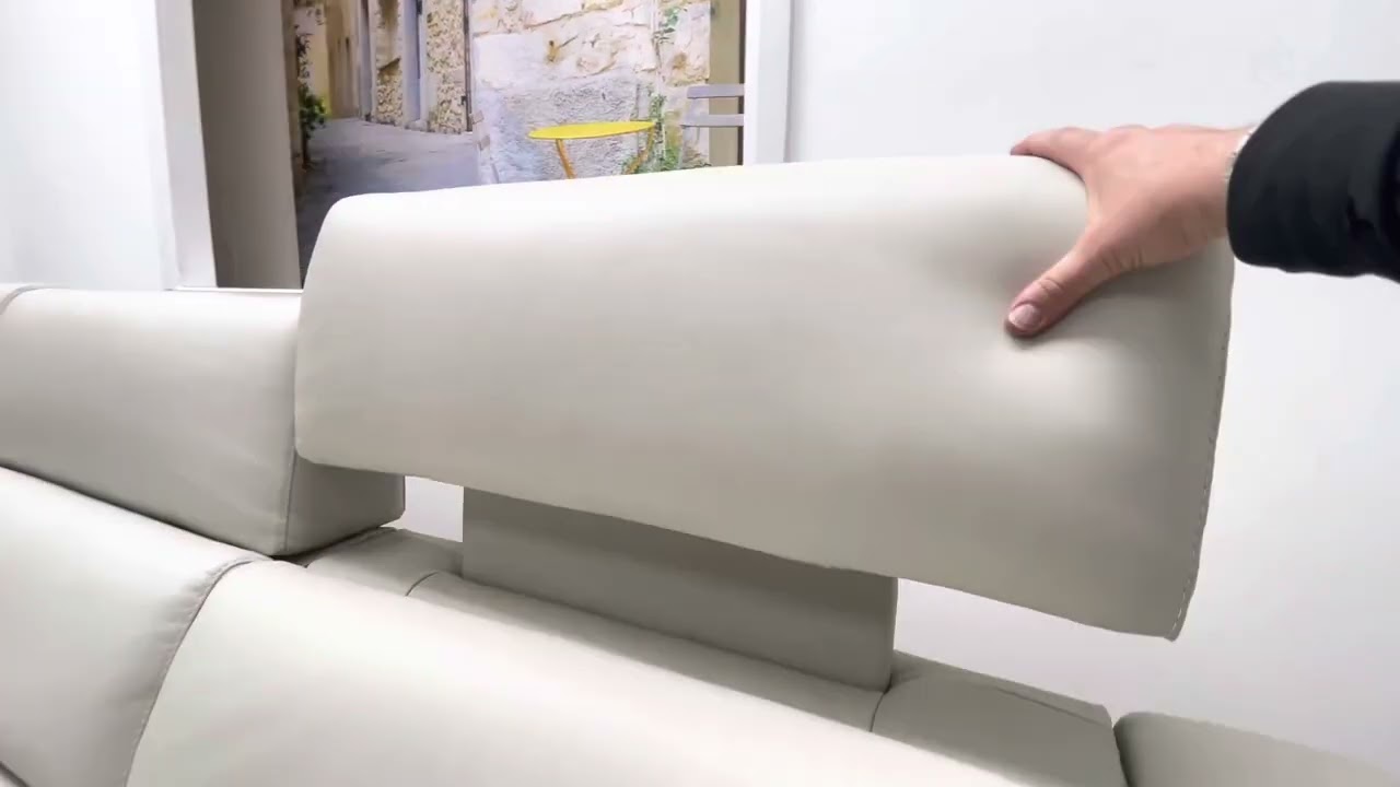 Franco Ferri GiGi Power Up Headrest’s & Recliner Chaise Leather Designer Modern Corner Suite