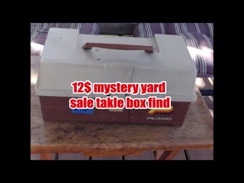 yard sale find mystery vintage tackle box full of vintage fishing  gear