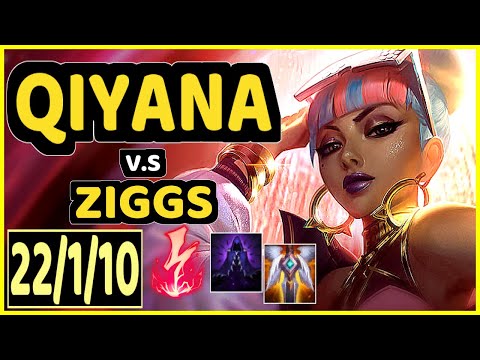 SERTUSS (QIYANA) vs ZIGGS - 22/1/10 KDA MID CHALLENGER GAMEPLAY - EUW