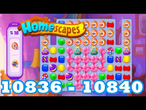 Homescapes Level 10836 - 10840 HD 3 - match puzzle Gameplay | android | IOS | 10837 | 10838 | 10839