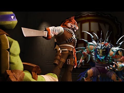 Super Shredder, Tiger Claw, Rahzar, Baxter Stockman Fly & Fish Face in TURTLE TEMPEST. TMNT Legends