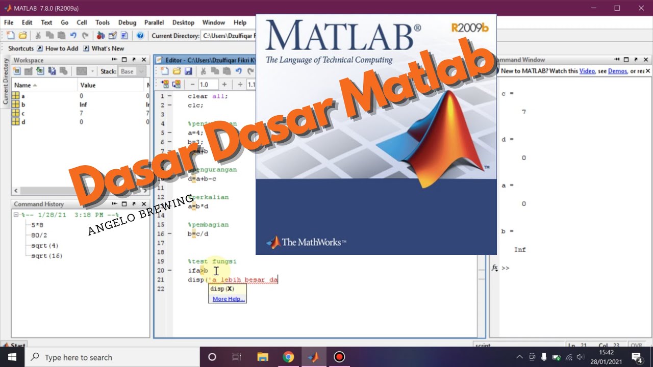 Mengenal Dasar Dasar Pemrograman || Matlab R2009a