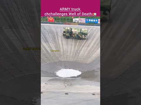 ARMY truck challenges Well of Death🚛#viral #stand #army #offroad #truck #truckinvasion