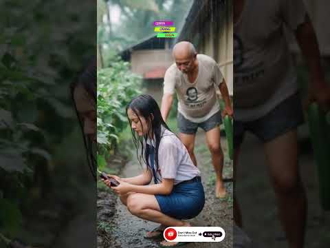 She took the veggies without asking first! heavy rain in village life #fyp #heavyrain #rainyday