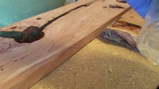 Total Boat Crystal Clear Epoxy test pour in sample cedar plank