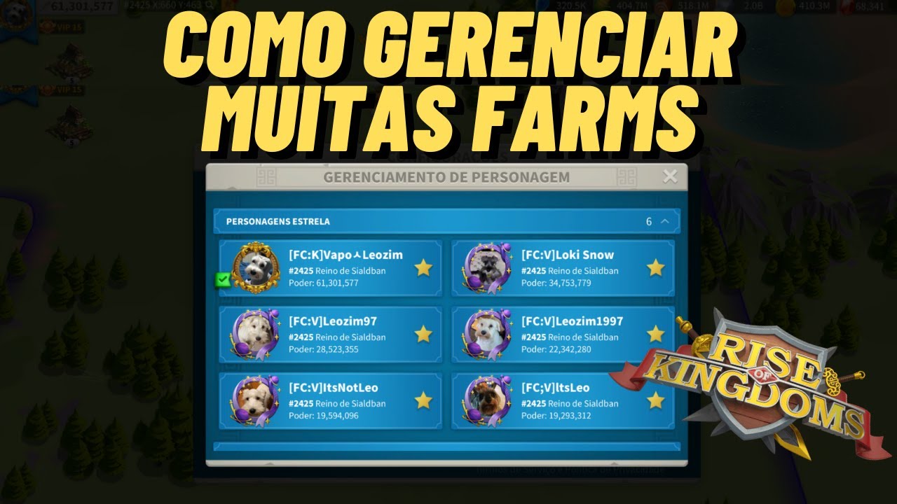 Rise of Kingdoms - Como gerenciar muitas contas farm