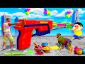 SHINCHAN AND FRANKLIN CELEBRATED HOLI WITH GIANT PICHKARI WATER GUNS COLOURS IN GTA 5