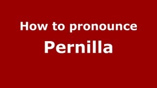 How to pronounce Pernilla
