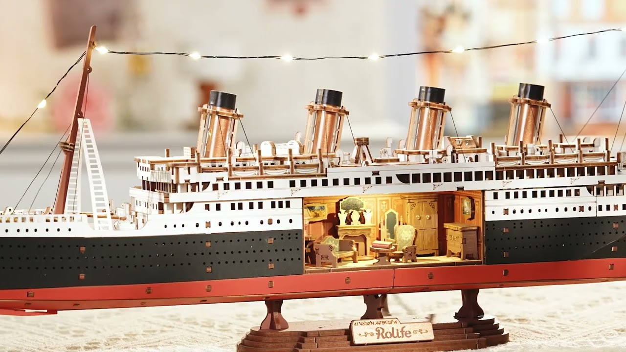 Rolife Atlantic Voyager Book Nook | 3D Wooden Ship Kit