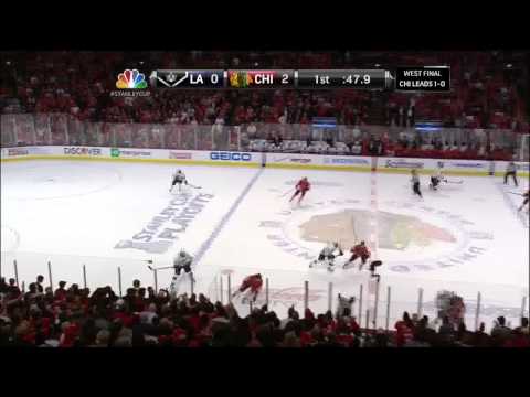 Brent Seabrook slapshot goal 2-0 June 2 2013 LA Kings vs Chicago Blackhawks NHL Hockey