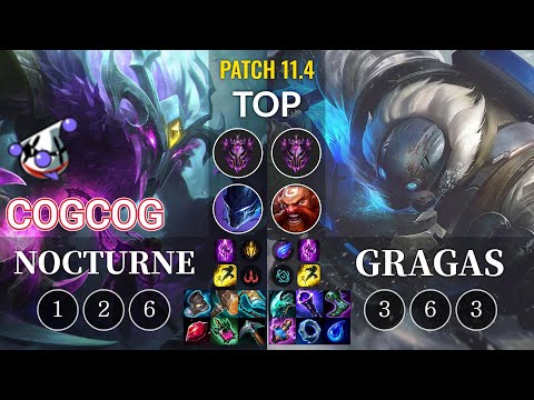 RJ Cogcog Nocturne vs Gragas Top - KR Patch 11.4