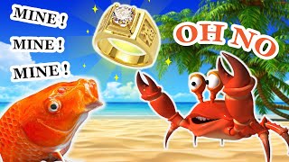 Funny Fish Videos ❤️ Rainbow Koi Fish Vs Big Crab | Dragon Ring War | Colorful Catfish | CoCo