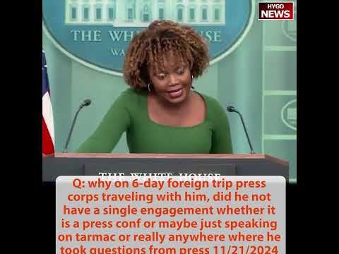 Q: why 6-day trip Biden not single engagement? KJP: I appreciate you don't appreciate my explanation