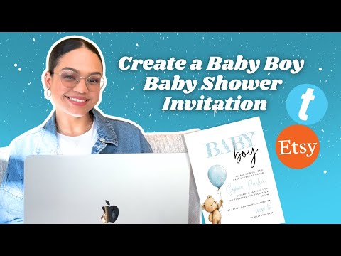 Create a Baby Boy Baby Shower Invitation in Minutes | Easy Templett Tutorial