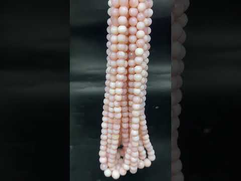 pink opal round faceted ball beads