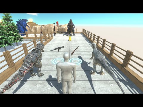 FPS AVATAR AND TEK REK AND INDOMINUS REX DEATH RUN - Animal Revolt Battle Simulator