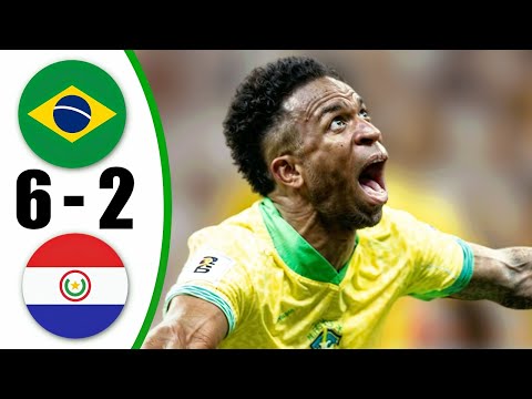 Brazil vs paraguay 6 2 all goals highlights 2025