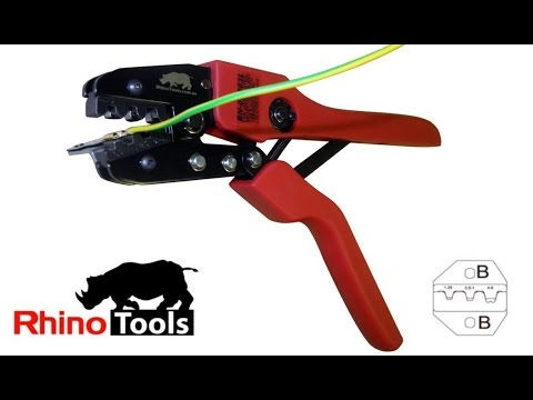 Open Barrel Terminal Crimping Tool With 6.3mm Tab Locator