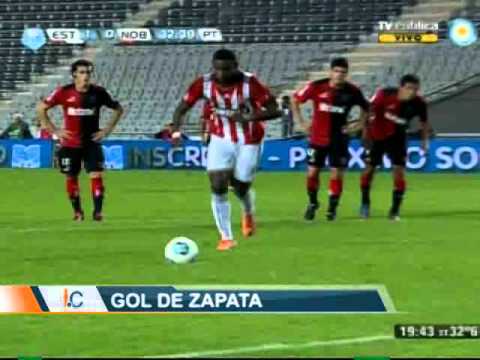 Gol de Duván Zapata. Estudiantes 1 Newells 0. Torneo Final 2013 (Infobae.com)