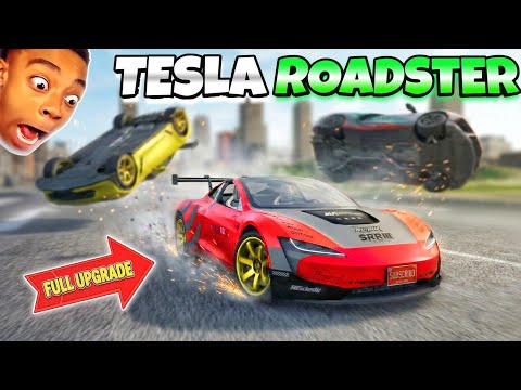 Tesla Roadster Full Upgrade 😱| Extreme Car Driving Simulator🔥|