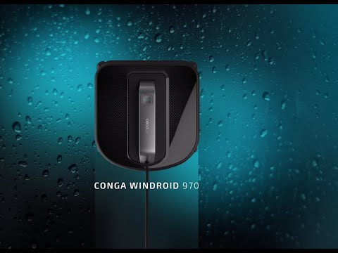 ROBOT LAVEUR DE VITRES CONGA WINDROID 970 CECOTEC INTELLIGENT DESIGN CARRÉ SERPILLIÈRE VIBRATOIRE POUR RECOINS - TÉLÉCOMMANDE_8