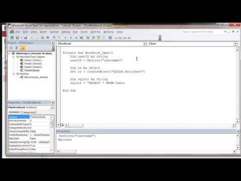 Excel 2010 VBA Tutorial 72   ADODB   Recordsets and SQL