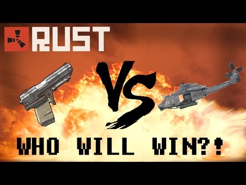 Can You KILL an ATTACK HELICOPTER With: a SEMIAUTOPISTOL?! (RUST)