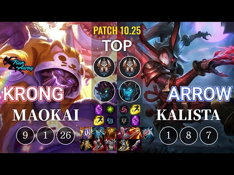 RNW KronG Maokai vs Arrow Kalista Top - KR Patch 10.25