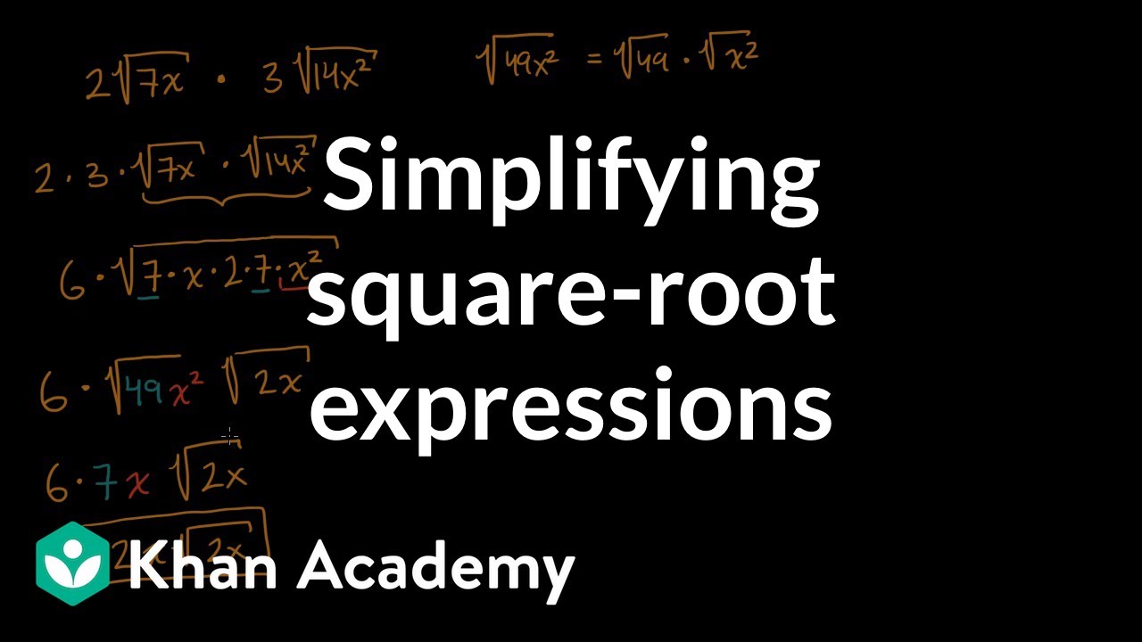 Simplifying square-root expressions | Mathematics I | High School Math | Khan Academy