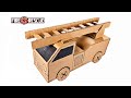 How To Make Fire Truck With Cardboard Diy Cardboard Toy