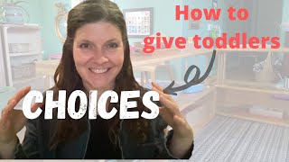 Giving Choices: Offer choices this way to increase toddler confidence!  Montessori teacher explains.