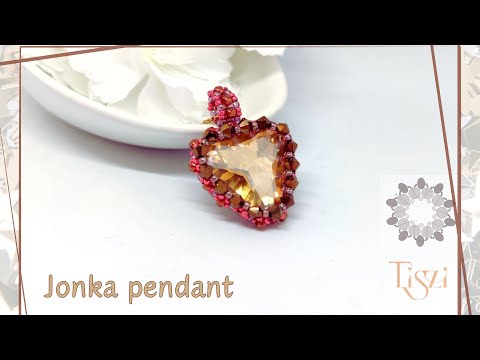 #72 The Jonka Pendant: A Sparkling Triangle with a Big Rhinestone | Beading Tutorial