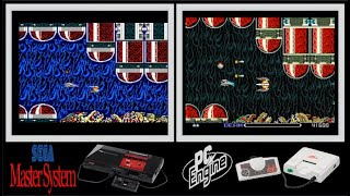 SMS vs PC Engine : R-Type (Side by side comparison)