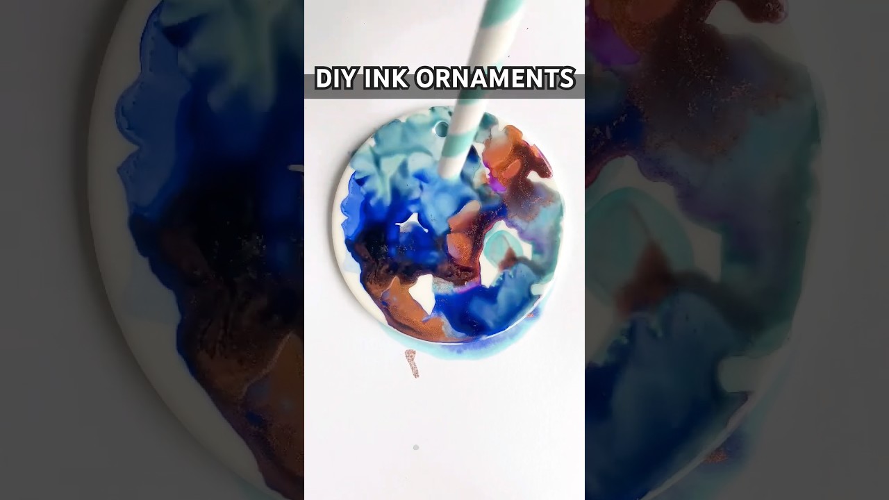 Easy DIY Alcohol Ink on Ceramic Ornament Idea - Detailed Tutorial & Supply List on the Blog