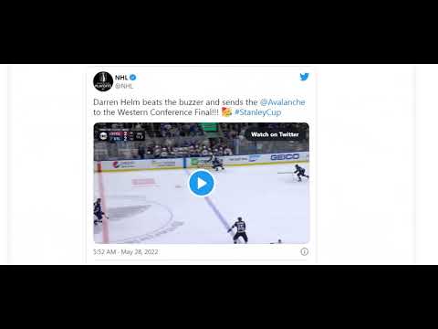 Darren Helm scores goal with just 5 6 seconds left in regulation to send Colorado Avalanche to Weste