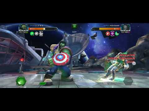 MCOC AW R4 overseer vs R4 Dr Doom, ebb and flow intercept, lane mini boss