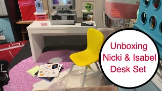 Unboxing American Girl 90's Twins Desk set - Dolly Dreams Ep 849