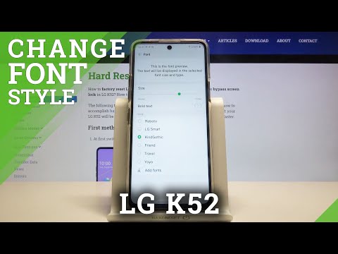 Change Font Style - LG K52 Display Options