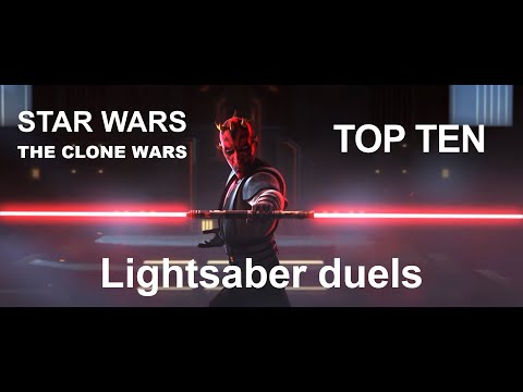 TOP TEN STAR WARS THE CLONE WARS Lightsaber Duels | Season 7 included