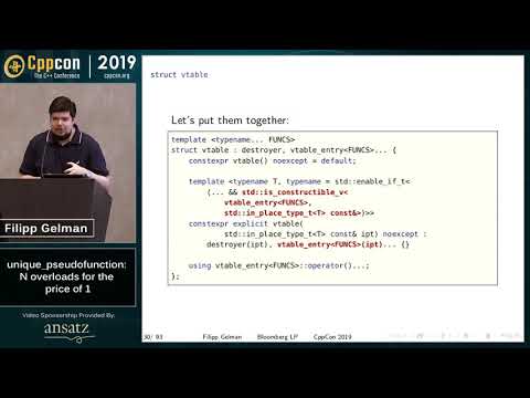 unique_pseudofunction: N overloads for the price of 1 - Filipp Gelman - CppCon 2019