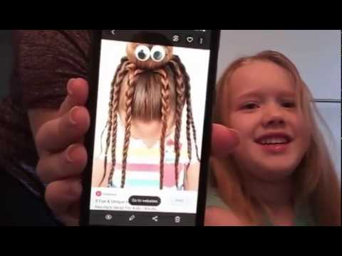 Crazy Kids Hair! Silly Spider/Octopus Hair Style.