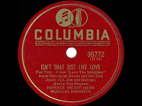 1940 Horace Heidt - Isn’t That Just Like Love (Donna & her Don Juans, vocal)
