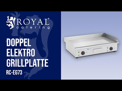 Video - Doppel Elektro Grillplatte - 73 cm - Royal Catering - glatt - 2 x 2200 W